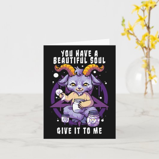 あなたは美しい魂サタンのバプホメハローを持っている カード (黄色い花)