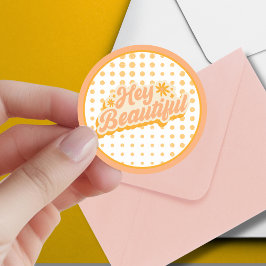 あなたは美しい'60sヴィンテージピンクとオレンジ ラウンドシール