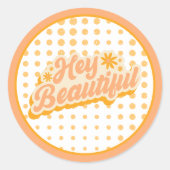 あなたは美しい'60sヴィンテージピンクとオレンジ ラウンドシール (正面)