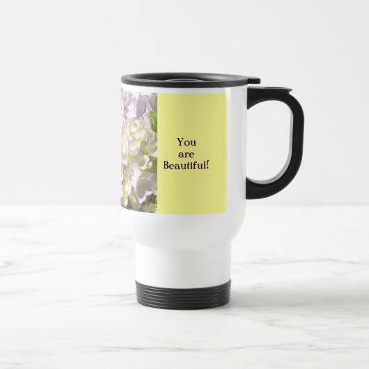 あなたは美しい!コーヒーマグ アジサイの花 トラベルマグ (右)