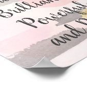 あなたは美しい – ピンクの金ゴールド引用文 ポスター (角)