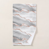 "あなたは美しい"ホワイトアゲートバラ金ゴールドグリッター バスタオルセット (ハンドタオル)