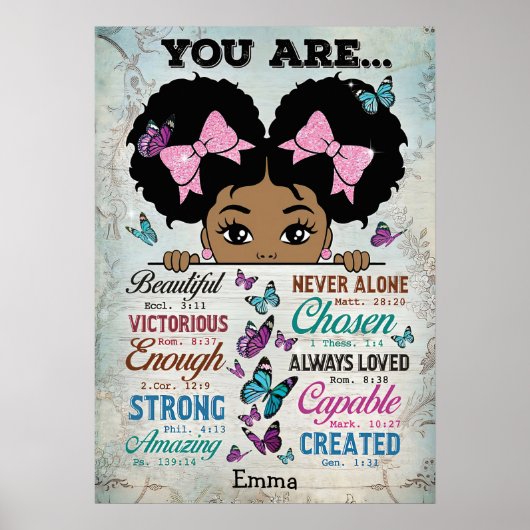 あなたは美しい – 名前をカスタムする ポスター (正面)