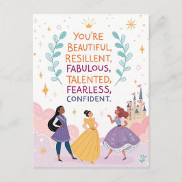 あなたは美しく恐れを知らないやる気を起こさせる引用文 ポストカード