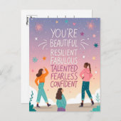 あなたは美しく恐れを知らないやる気を起こさせる引用文 ポストカード (正面/裏面)