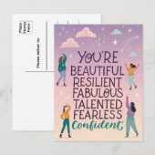 あなたは美しく恐れを知らないやる気を起こさせる引用文 ポストカード (正面/裏面)