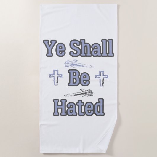 あなたは聖書の引用文を嫌われる ビーチタオル (正面)