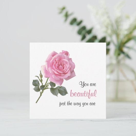あなたは自分と同じように美しく、ピンクのバラ カード (スタンド正面)