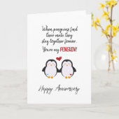 あなたは自分のペンギン記念日カード カード (黄色い花)