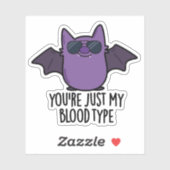 あなたは自分の血液型のおもしろいこうもり シール (シート)