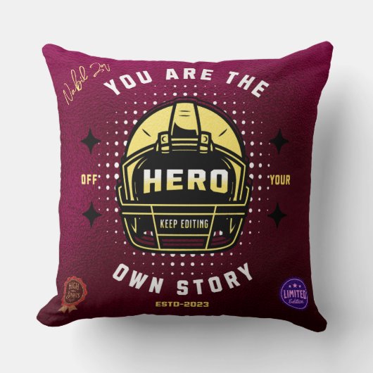 あなたは自分の話のヒーロー クッション (正面)