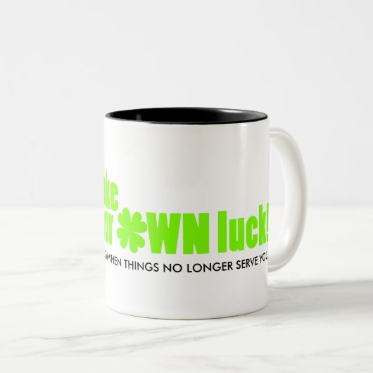 あなたは自分の運のグリーンシャムロックのカスタムを作る ツートーンマグカップ (正面右)