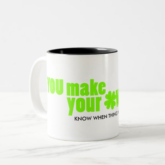 あなたは自分の運のグリーンシャムロックのカスタムを作る ツートーンマグカップ (正面左)