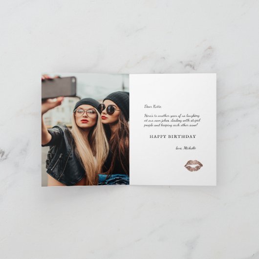 あなたは自分 |フレンド最高の誕生日カード カード (内部)