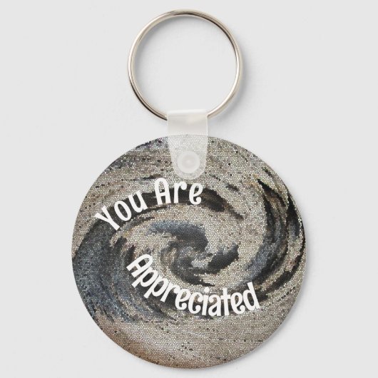 あなたは茶色のモザイク素朴従業員に感謝している キーホルダー (正面)