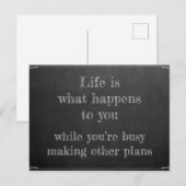 あなたは計画を立てる間に人生は起こる ポストカード (正面/裏面)