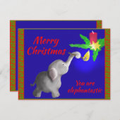 あなたは象の亡霊の甘いクリスマスカーモダンドである シーズンカード (正面/裏面)