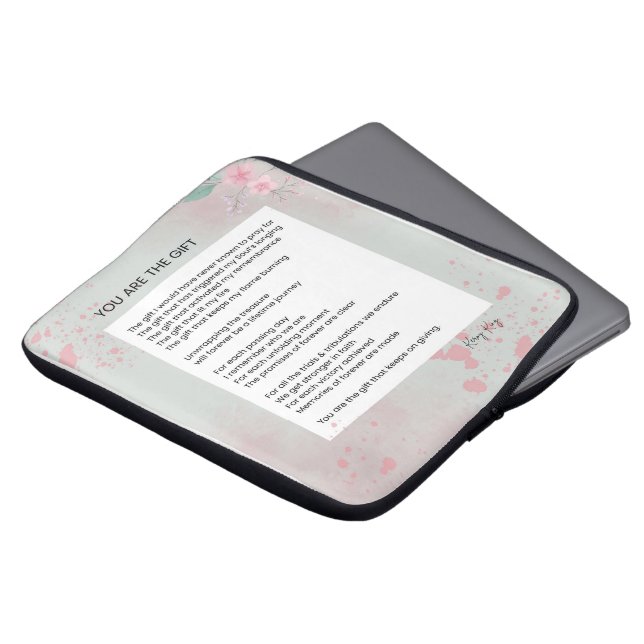あなたは贈り物である – 自己愛の感動的詩 ラップトップスリーブ (正面上部)