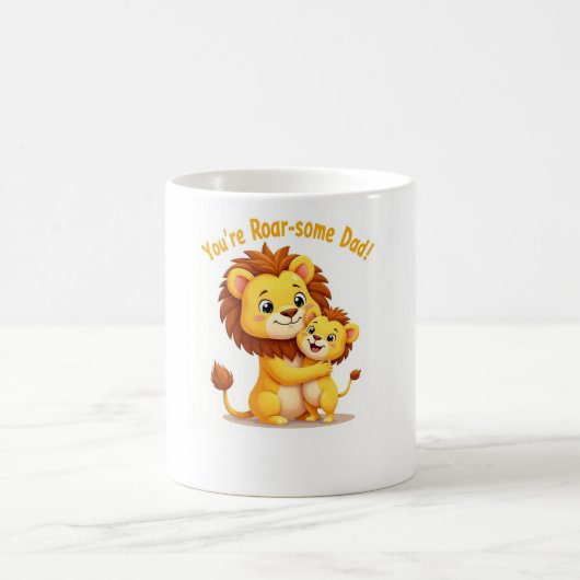あなたは轟音のあるパパマグカップ🦁かわいいライオンコーヒー コーヒーマグカップ (中央)