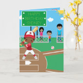あなたは迷路の達人 ブラックボーイズ 野球 誕生日 カード (黄色い花)