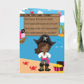 あなたは迷路の黒い海賊少女 誕生日おめでとう カード (裏面)