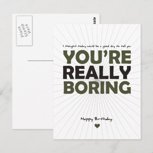 あなたは退屈だ ポストカード (正面/裏面)