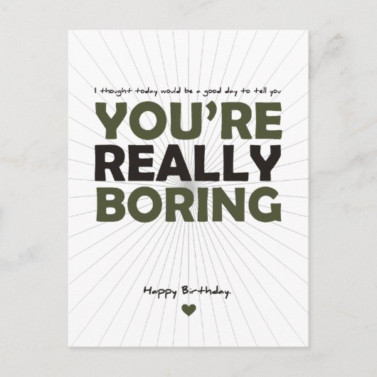 あなたは退屈だ ポストカード (正面)