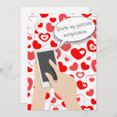 あなたは通知お気に入りの電話バレンタイン シーズンカード (正面/裏面)