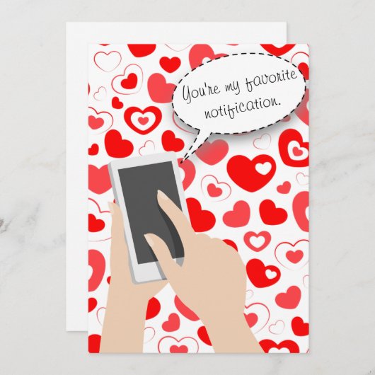 あなたは通知お気に入りの電話バレンタイン シーズンカード (正面/裏面)