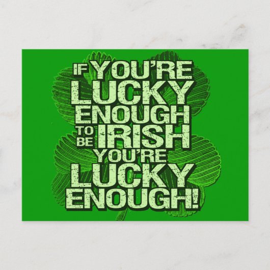 あなたは運もしが良くてアイルランド人である ポストカード (正面)