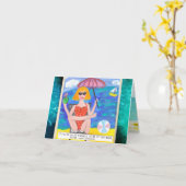 あなたは運もしが良くビーチに来る カード (黄色い花)