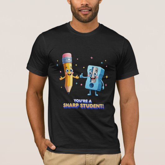 あなたは鋭い学生 可愛い学校のダジャレ Tシャツ (正面)