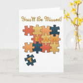 あなたは離れのチーム恋しく思のパズルピース カード (黄色い花)