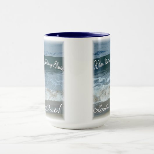 あなたは青い一見を感じた場合(美しい海) マグカップ (中央)