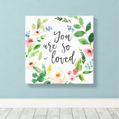 あなたは非常に愛されているフローラ水の色キャンバスアート キャンバスプリント (インサイチュ (ウッドフロア))