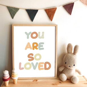 あなたは非常に愛されているレインボーベビー子供部屋 ポスター