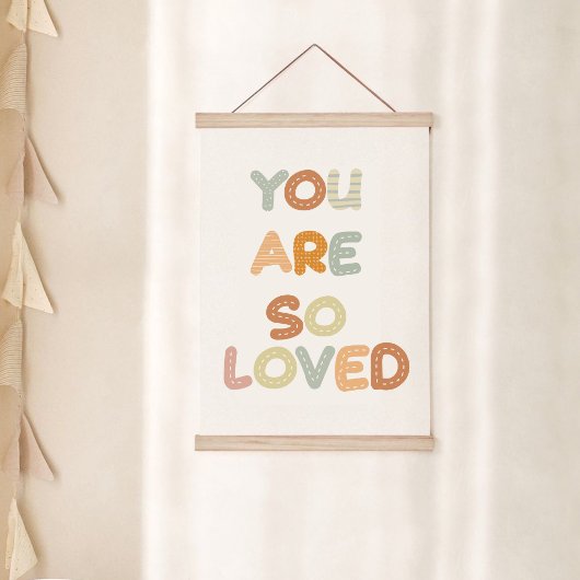 あなたは非常に愛されているレインボーベビー子供部屋 吊り下げ型タペストリー