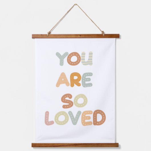 あなたは非常に愛されているレインボーベビー子供部屋 吊り下げ型タペストリー (正面)