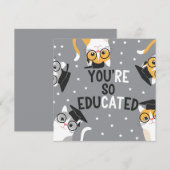 あなたは非常に教育おもしろいを受けた猫 招待状 (正面/裏面)