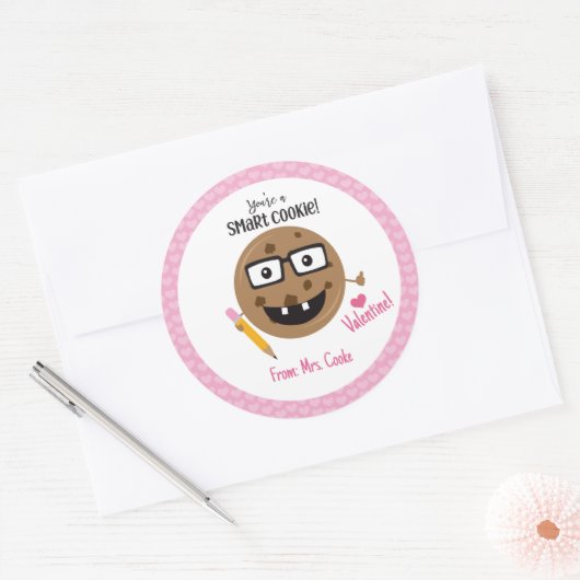 あなたは頭が切れるクッキーかわいい子供たちの教室先生 ラウンドシール (封筒)