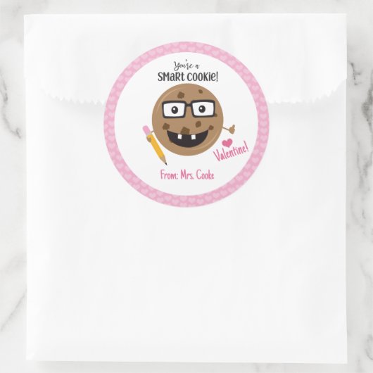 あなたは頭が切れるクッキーかわいい子供たちの教室先生 ラウンドシール (バッグ)