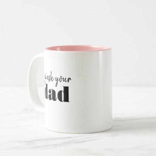 あなたは頼パパモマおもしろいーユーモア ツートーンマグカップ (正面左)