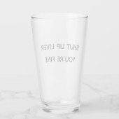 あなたは飲んで肝臓を閉じ素晴らしおもしろいる タンブラーグラス (裏面)