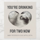 「あなたは飲んで2人」妊娠の発表 ワインラベル (シングルラベル)