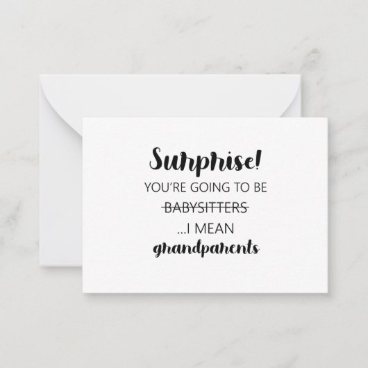 あなたは驚きはベビーシッターになる私が言う ノートカード (正面)