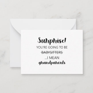 あなたは驚きはベビーシッターになる私が言う ノートカード
