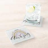 あなたは驚くべき前向き虹の贈り物 ガラスコースター (アングル)