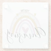 あなたは驚くべき前向き虹の贈り物 ガラスコースター (裏面)