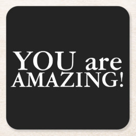 あなたは驚くべき白黒コースターである スクエアペーパーコースター