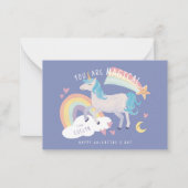 あなたは魔法のユニコーンとレインボーバレンタイン ノートカード (正面)